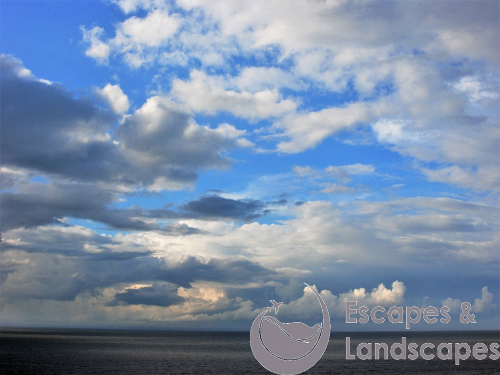 Cloud formations over Welsh coast
