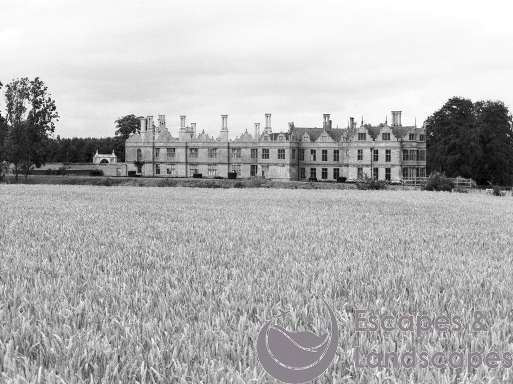Kirby Hall with cornfield