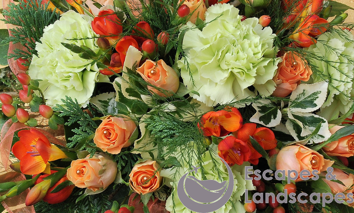 Arrangement of Carnations, Roses and Freesia
