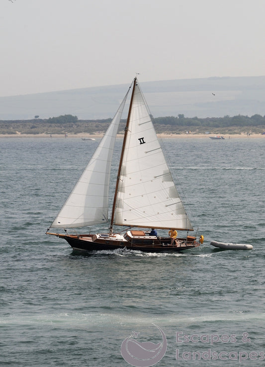 Yacht leaving Poole Harbour